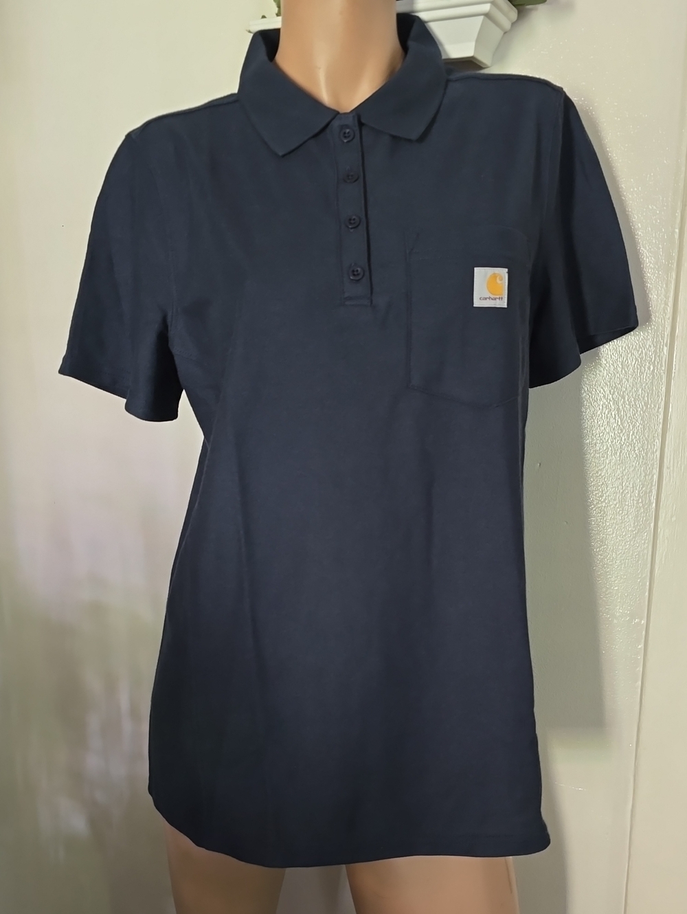 Carhartt Women's Relaxed Fit Midweight Short Sleeve Pocket Polo Size Medium NWT